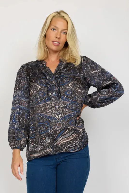 Sambi Bluse Blue Paisley