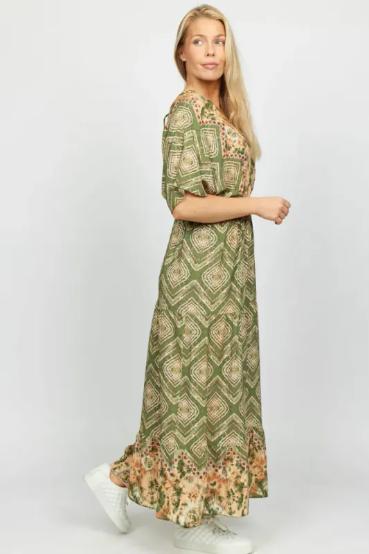 Selma Kjole  Khaki Batique