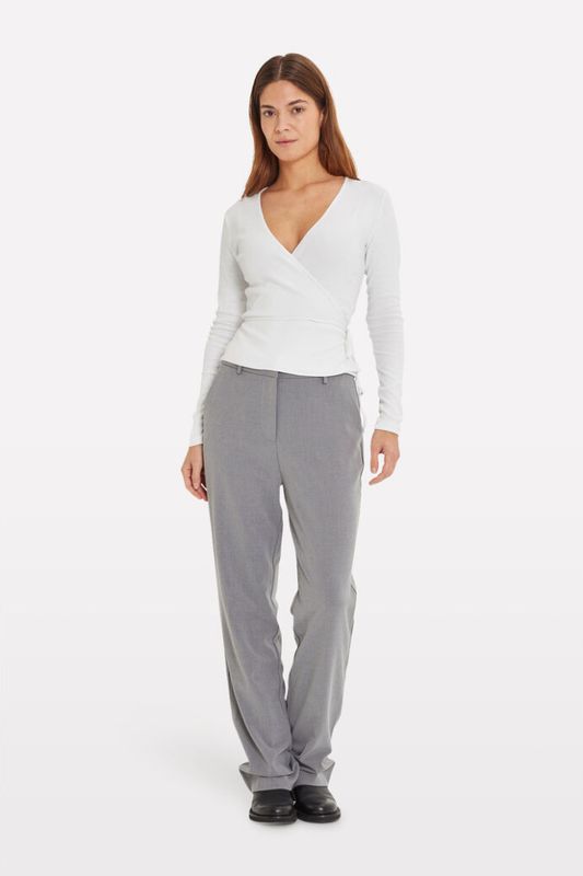 ENALLY LS V-N TEE- Bright White