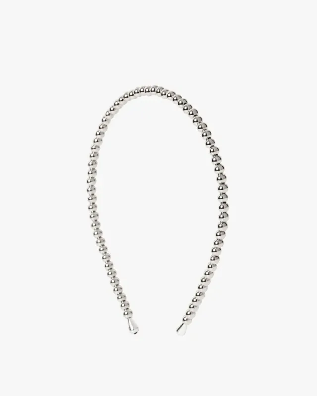 Day Beaded Chrome Slim Hair Silver