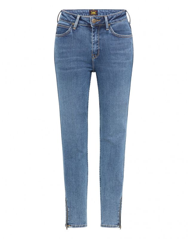 Scarlett High Zip Mid Ely Cropped Blue