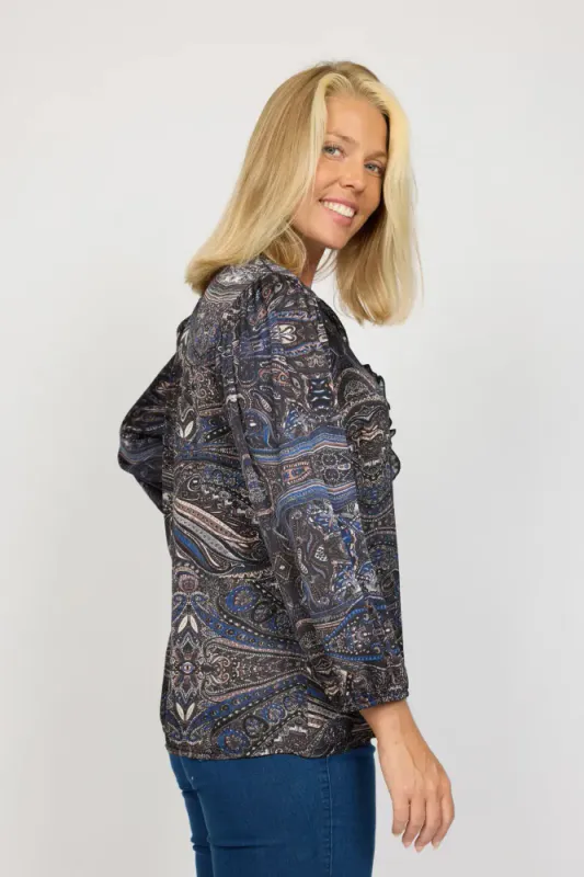 Sambi Bluse Blue Paisley
