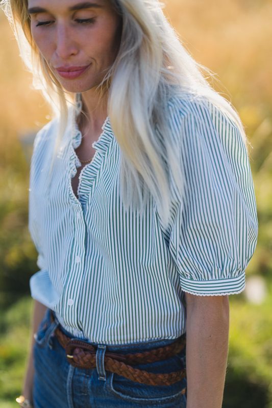 IDA MAJA 2/4 V SHIRT STP - ENGLISH IVY / GRØNN