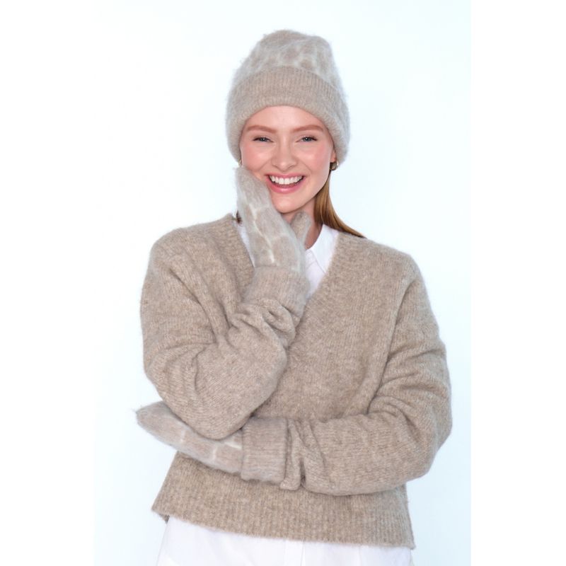 Gera Mittens Light Brown Melange