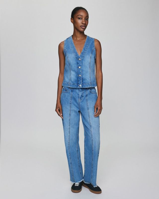 MSCHEli Ada HW Straight Ankle Jeans Mid Blue Wash